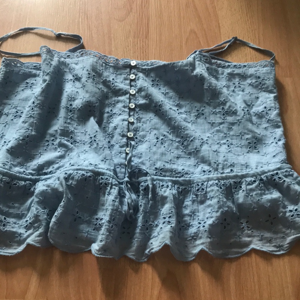 Blue crop tank top
